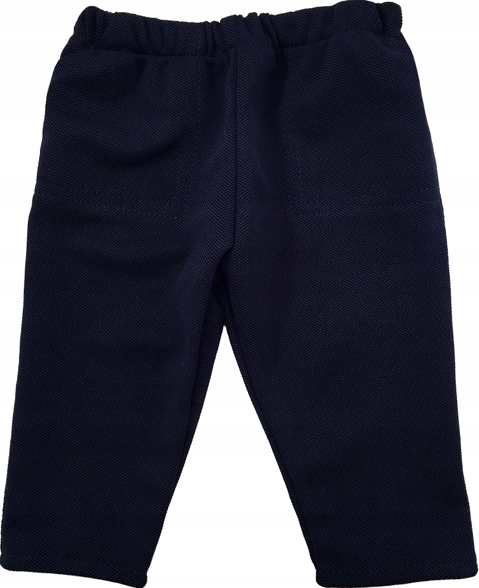 SPODNIE wizytowe granatowe w krateczkę 62 cm +2m