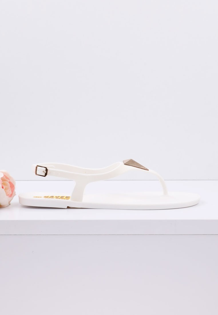 BIAŁE SANDAŁY DAMSKIE JAPONKI PŁASKIE GUMOWE MELISKI SANDAŁKI WYGODNE Oryginalne opakowanie producenta pudełko