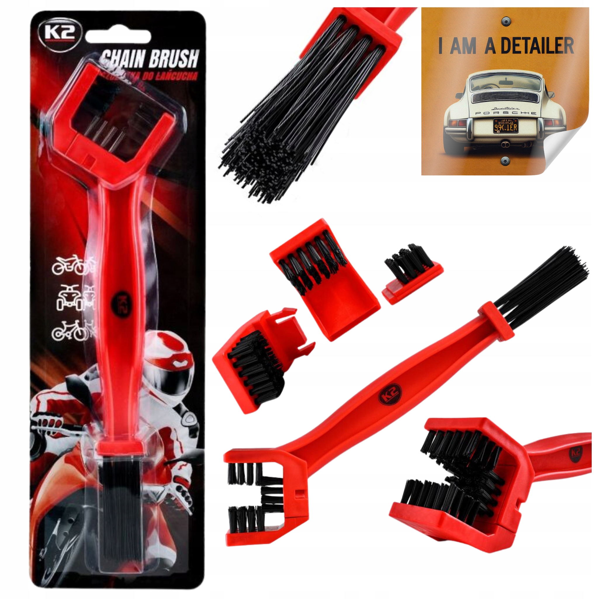 K2 Chain Brush Szczotka Do Czyszczenia Łańcucha Łańcuchów Dwustronna