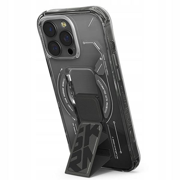 Pouzdro pro iPhone 16 Pro Max Skinarma Magnetic Charging Grip Stand černé