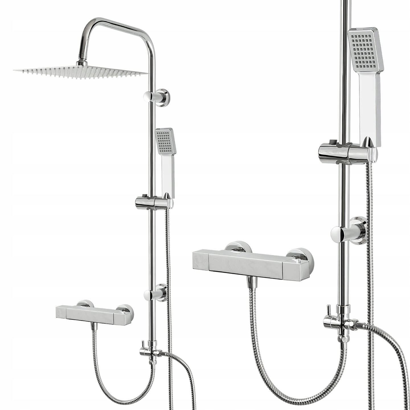 Chrómový Sprchový Set Do Kabíny S Batériou S Dažďovou Sprchou 30 CM