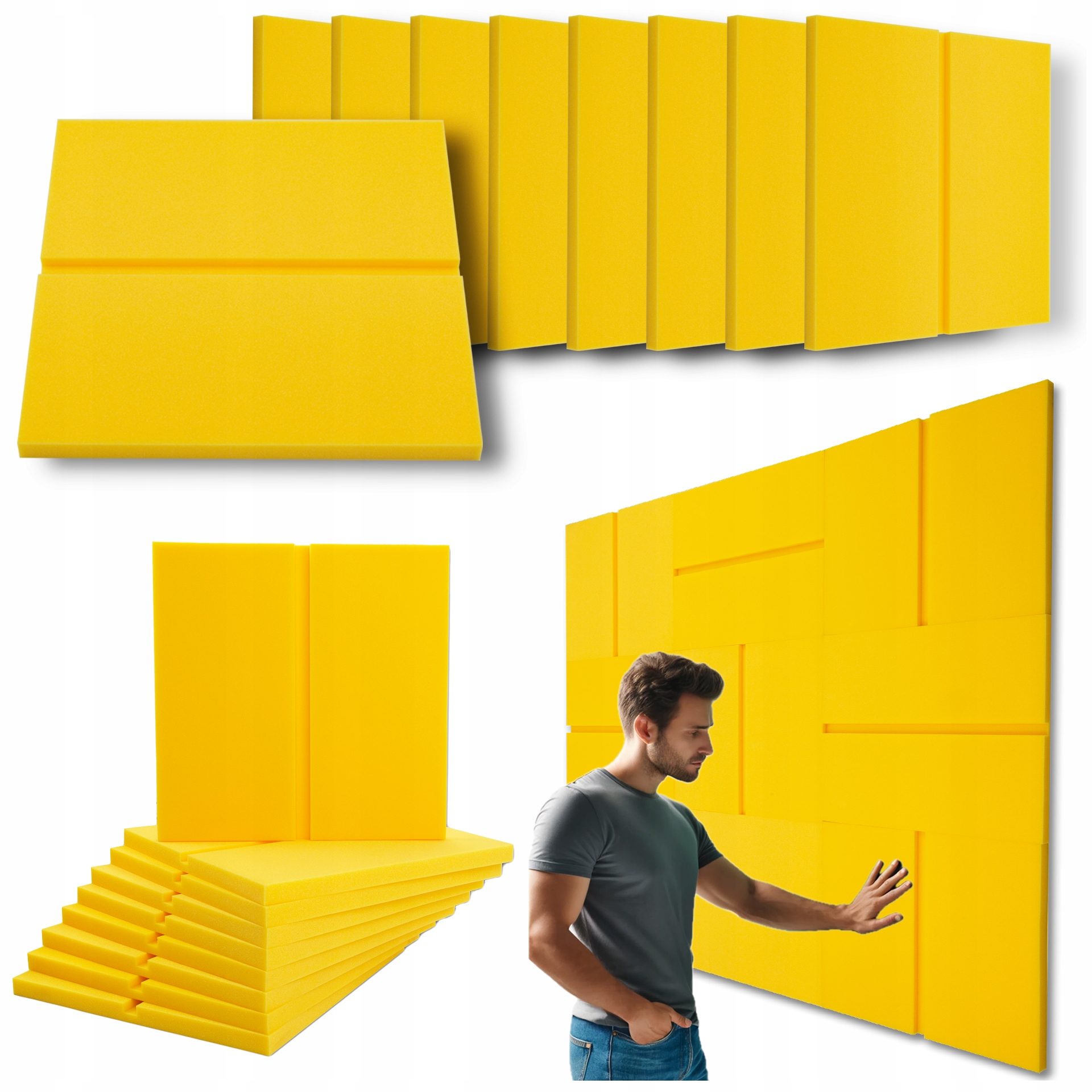 Podložky redukující ozvěnu a dozvuk, tlumení hluku, zlepšení akustiky čtverec houbička