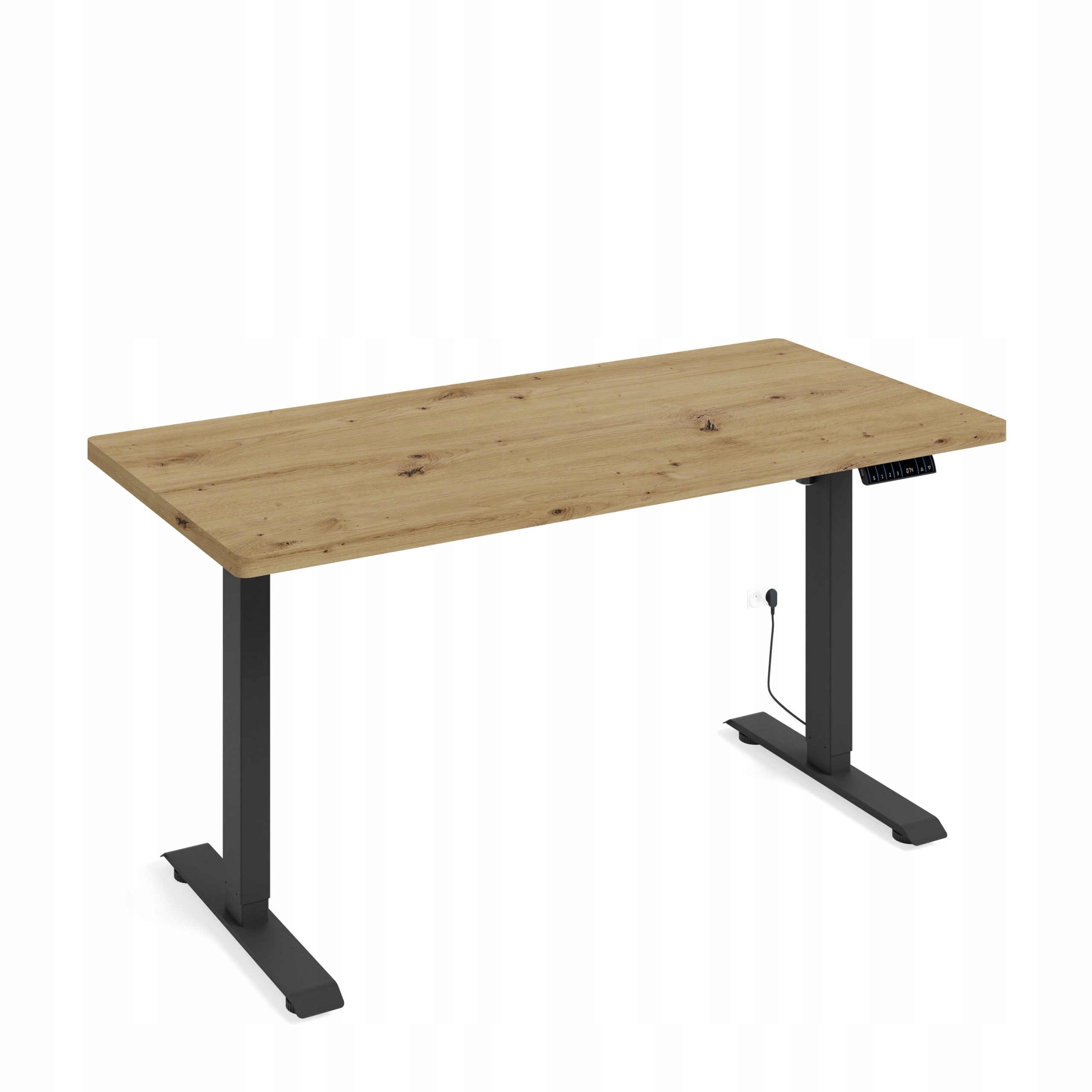 Biurko elektryczne Bimotion 1S 140x70x3,2cm Regulacja 73-120 czarny/artisan
