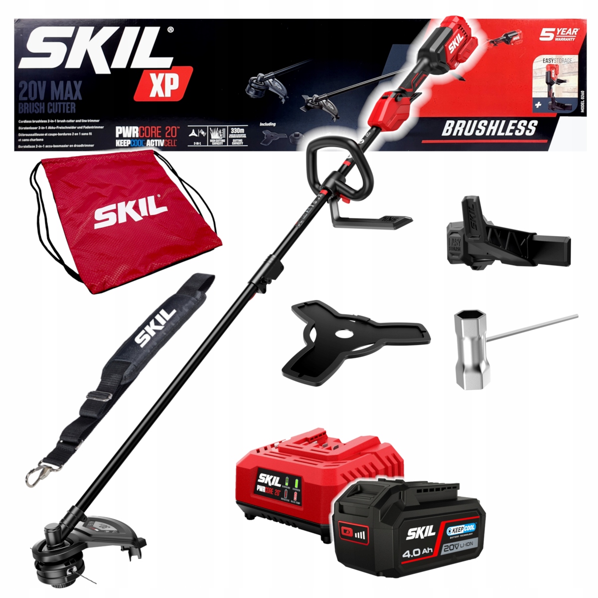 Kosa Podkaszarka akumulatorowa Skil 20V 0260 30cm 2w1 Bezszczotkowa 1x4.0Ah