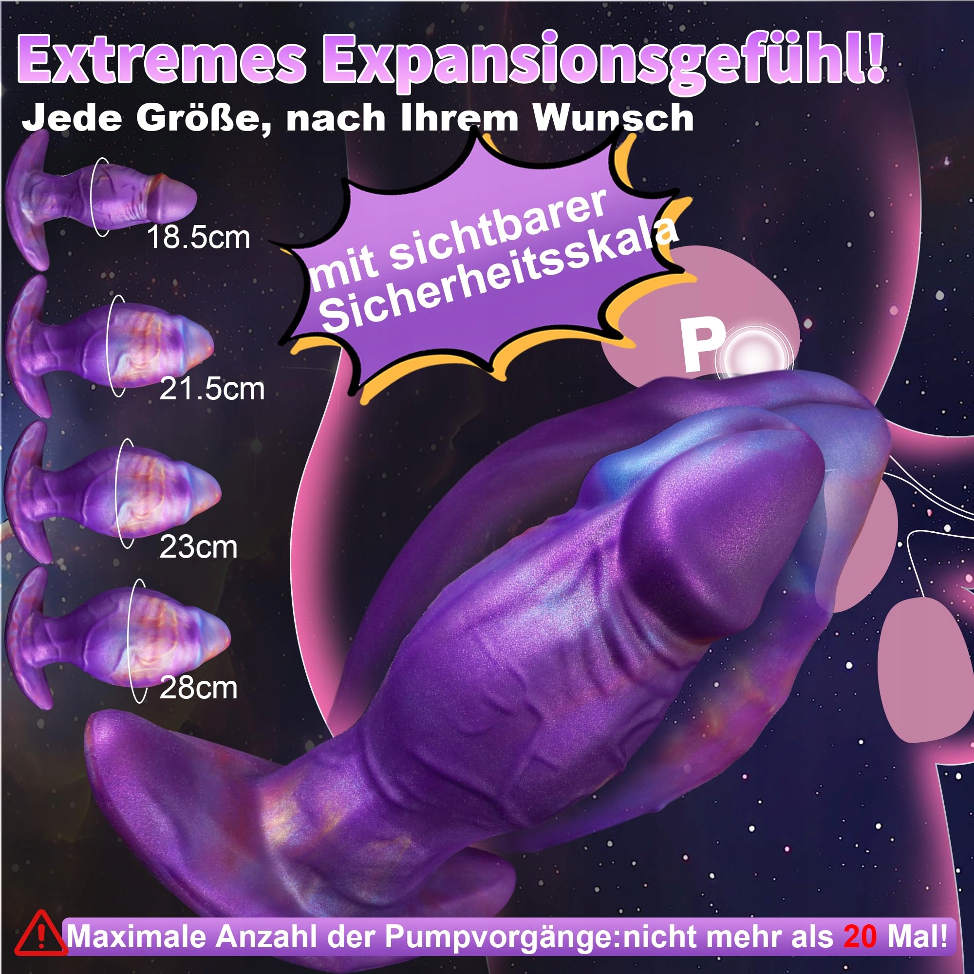 MAGNETISCHE Nadmuchiwany Korek Analny XXL BDSM Dla Mężczyzn — miniatura 3
