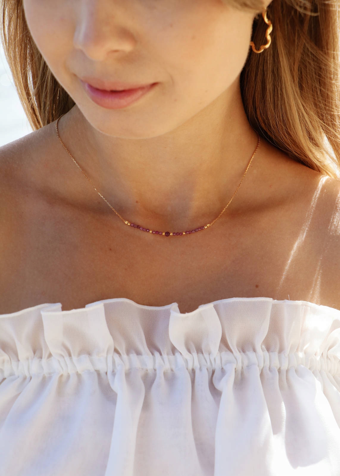 Náhrdelník Narozeninový kámen Červenec – Rubín