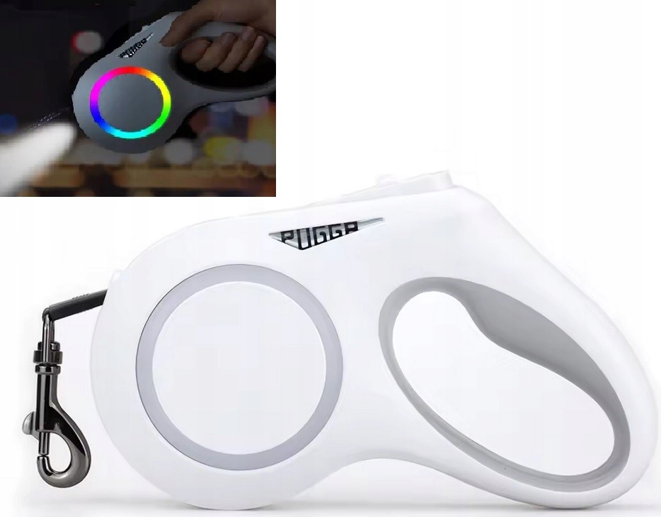 Levně Vodítko pro psy s Led světlem silné lanko 5 m automaticky prodloužené