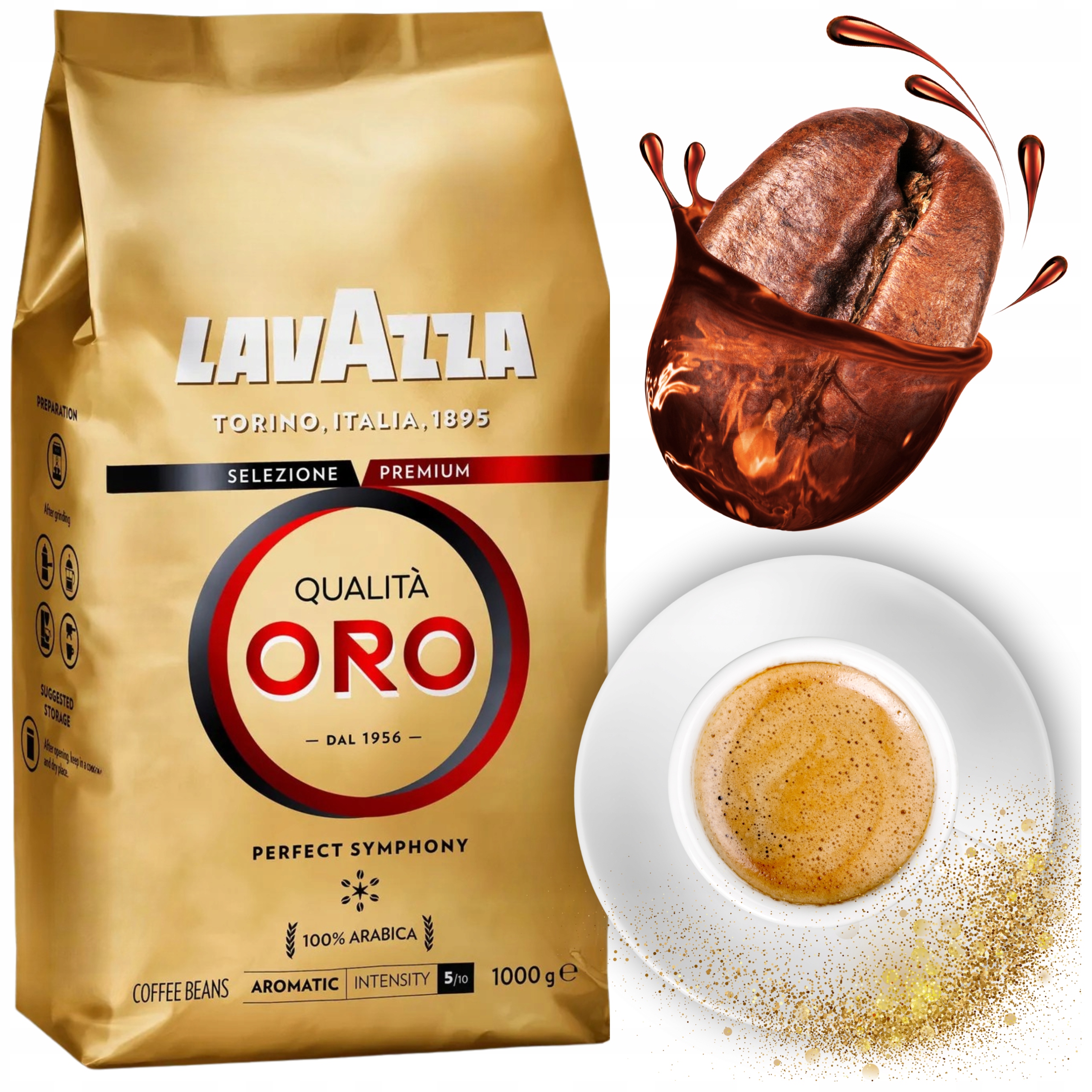 Levně Káva Zrnková Lavazza Qualita Oro 1 kg Italská 100% Arabica Čerstvě pražená