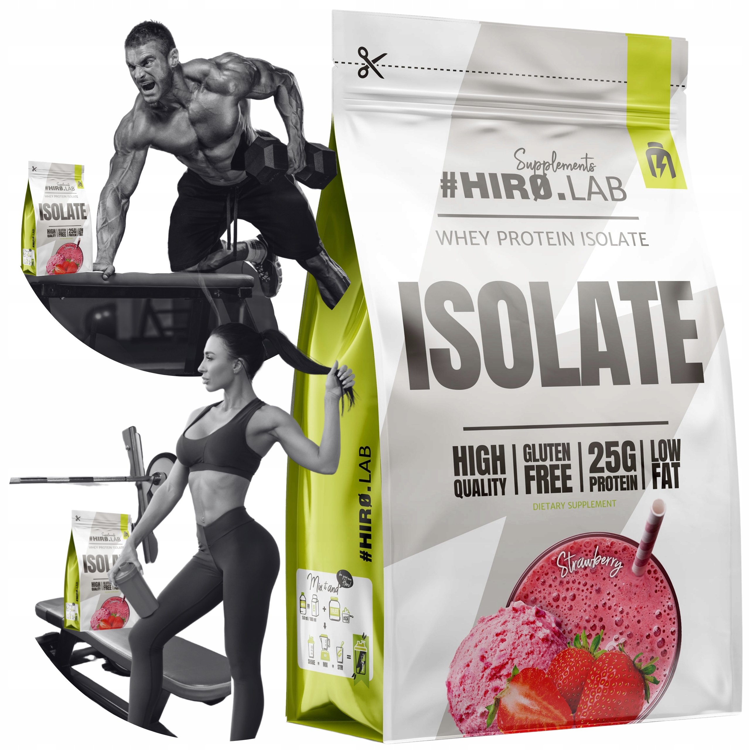 Protein Izolát Wpi Hiro.lab 700 g Jahoda Bez laktózy