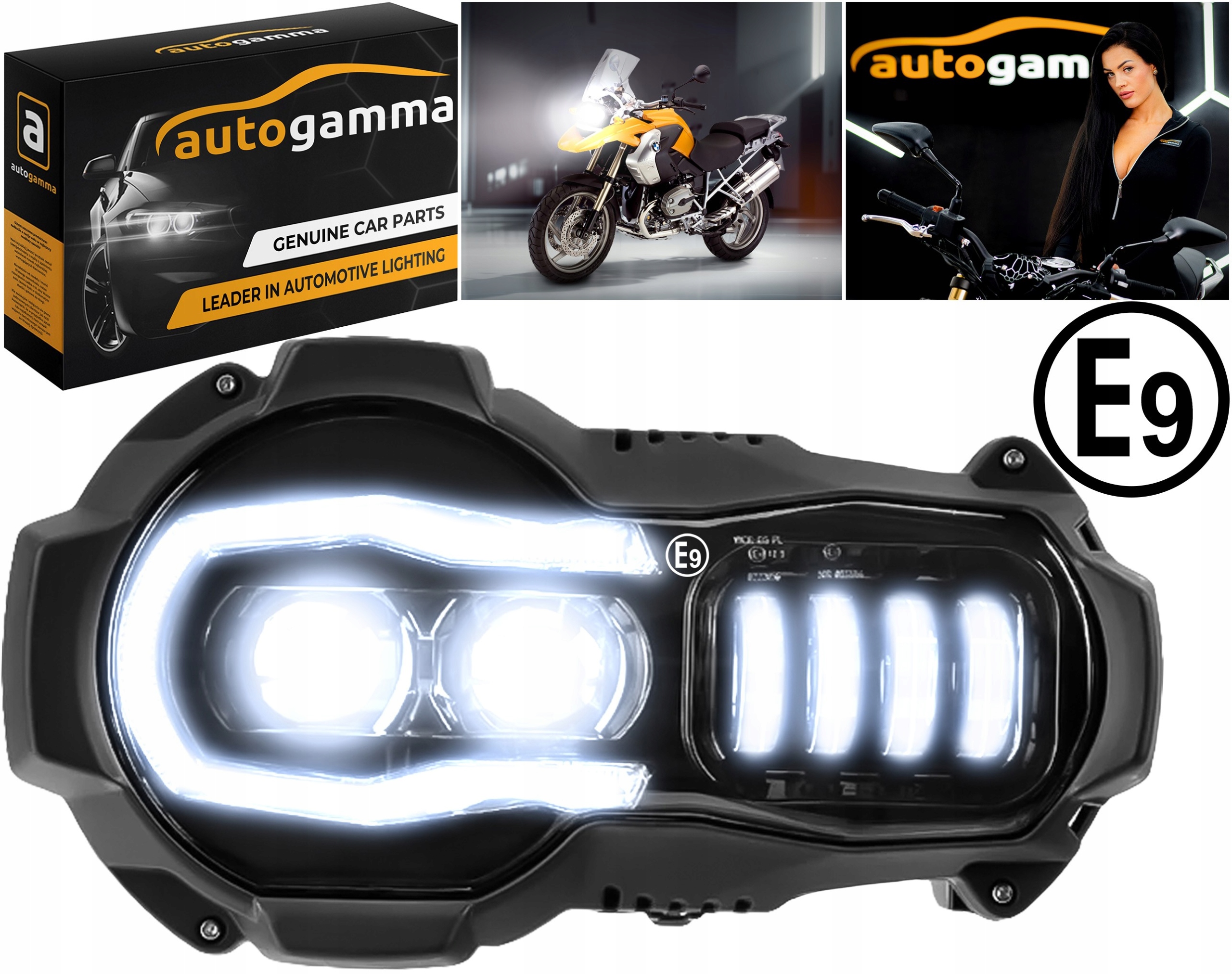 Motocyklová lampa svetlomet BMW R1200 K25 GS LED Homologácia E9 Canbus