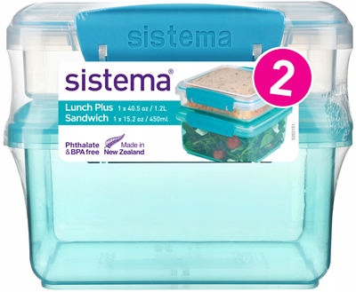 

Zestaw 2 pojemników śniadaniowych Sistema 1,2L 450