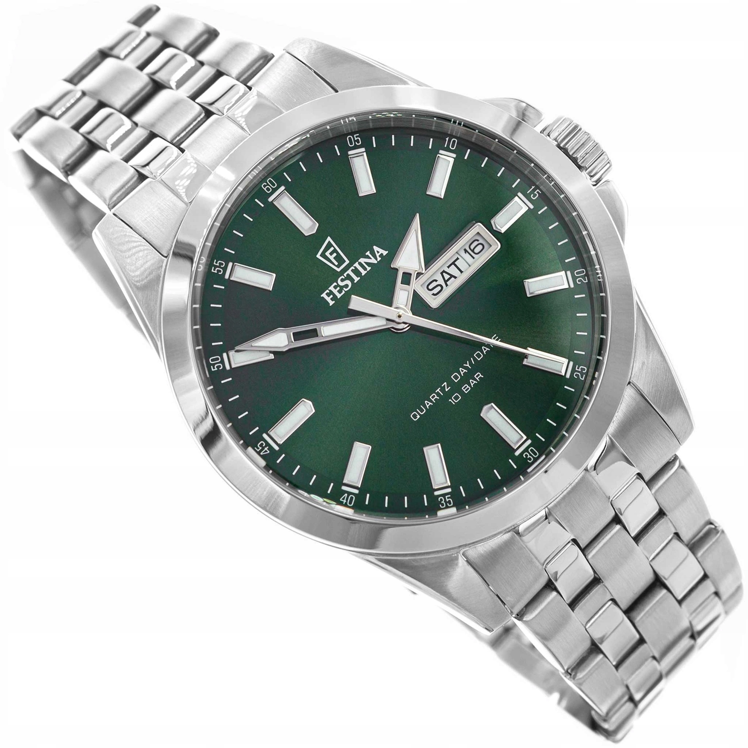 Pánské Hodinky Festina F20357/5 Classic Stříbrné Na Náramku Datumovka