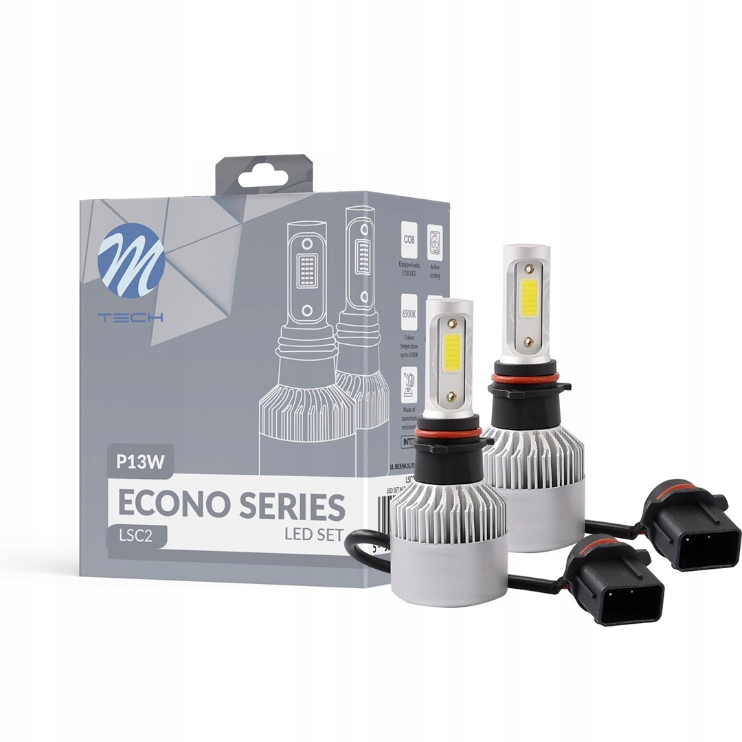 Zestaw żarówek P13W Led 12V 24V Set Lsc M-tech Econo *białe* 2szt.