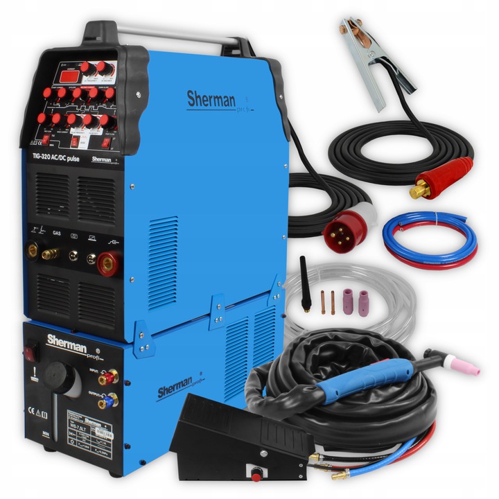 Zestaw Spawarka Sherman TIG 320 PULS AC/DC ALU