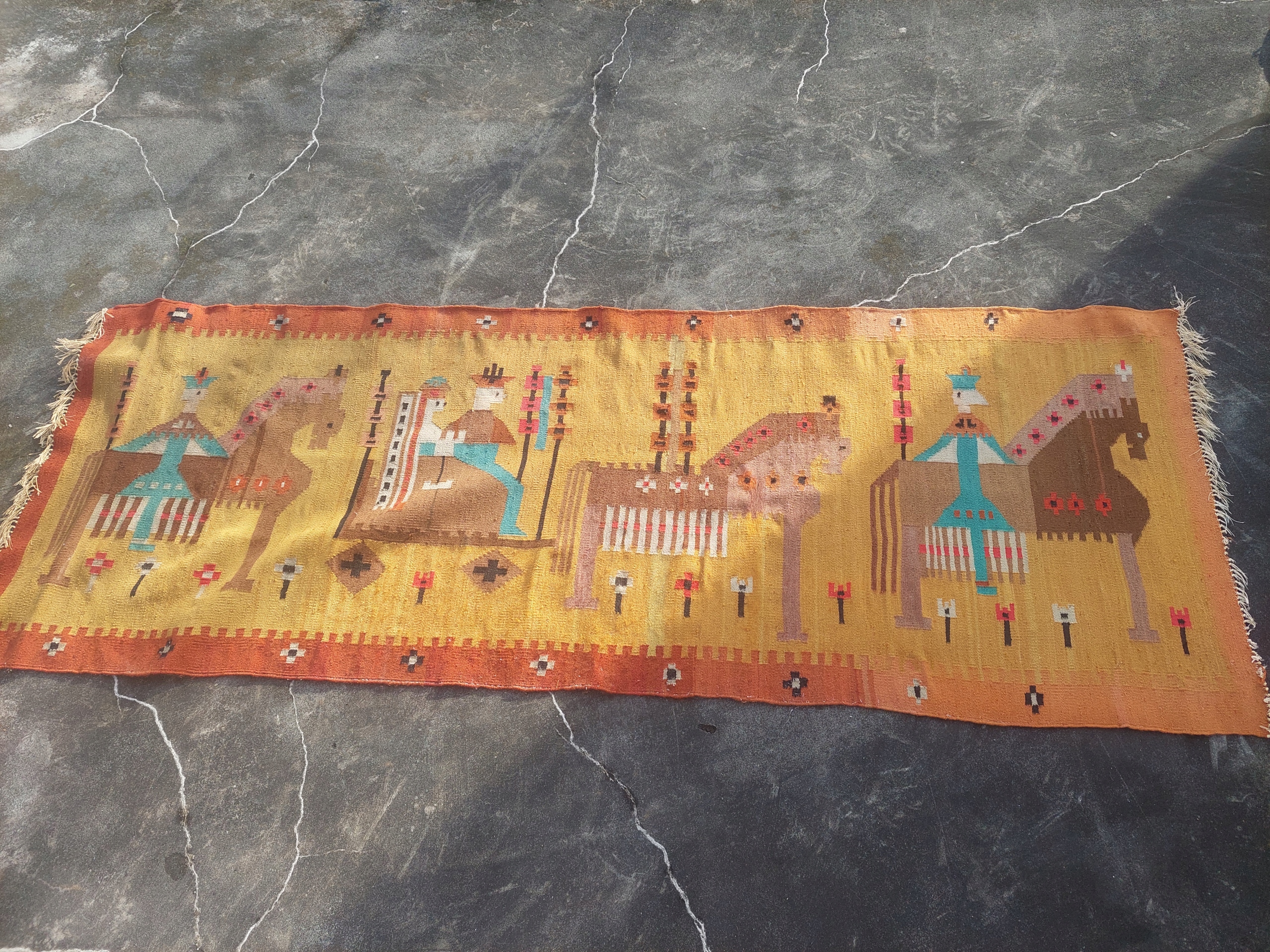 KILIM KRAKOWSKI PROJ. MARIA DOMAŃSKA PRL CEPELIA