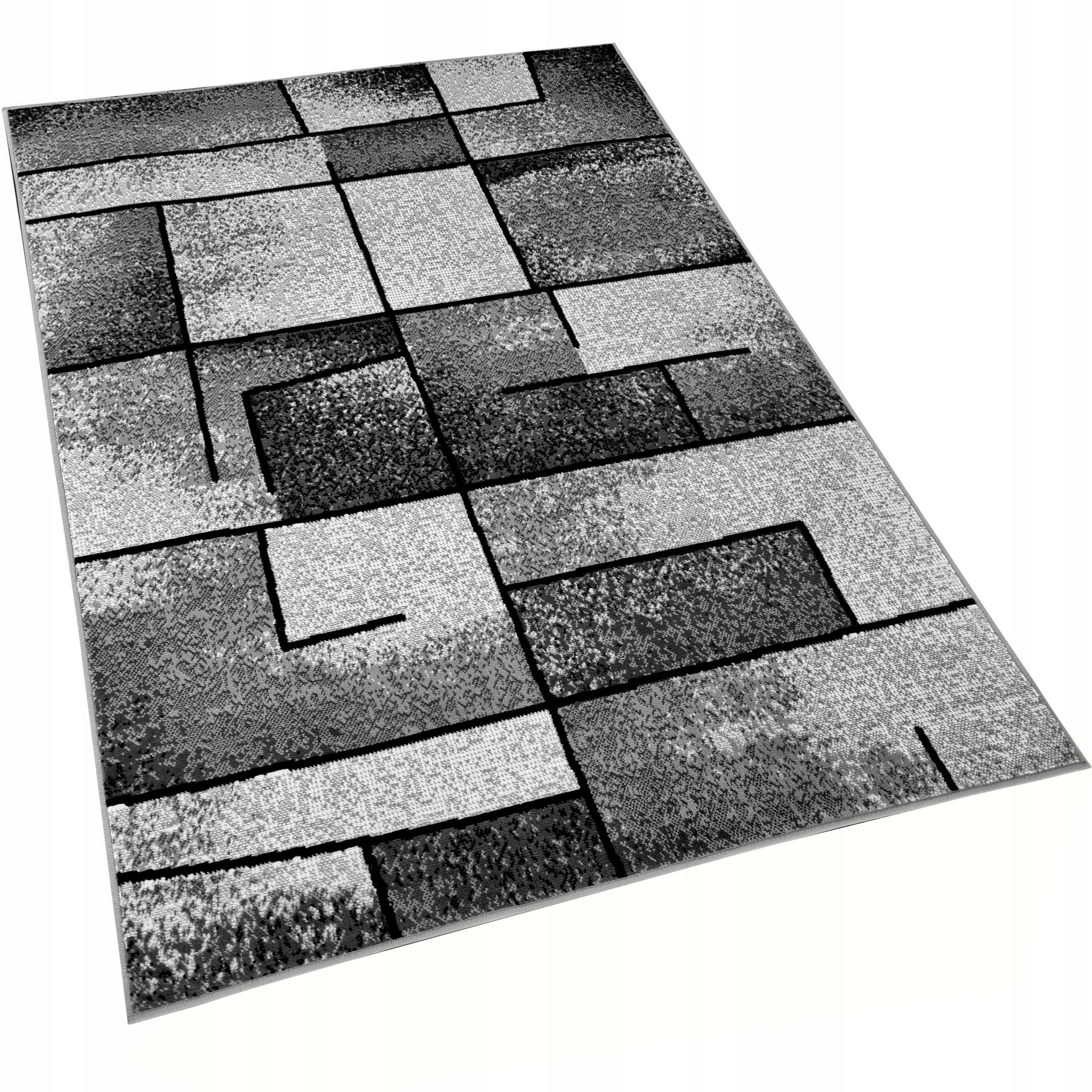 DYWAN 160X220 TKANY MIĘKKI SOLIDNY OBSZYTY SZARY PRAKTYCZNY BCF MIX WZORÓW