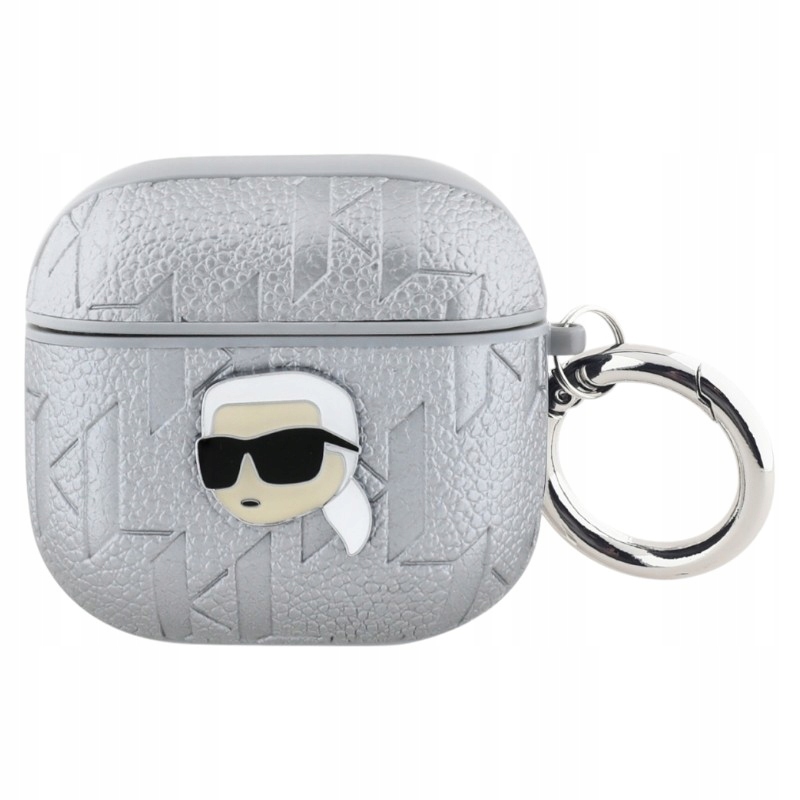 Karl Lagerfeld Monogram Karl Head Pouzdro pro AirPods 4 (stříbrné)