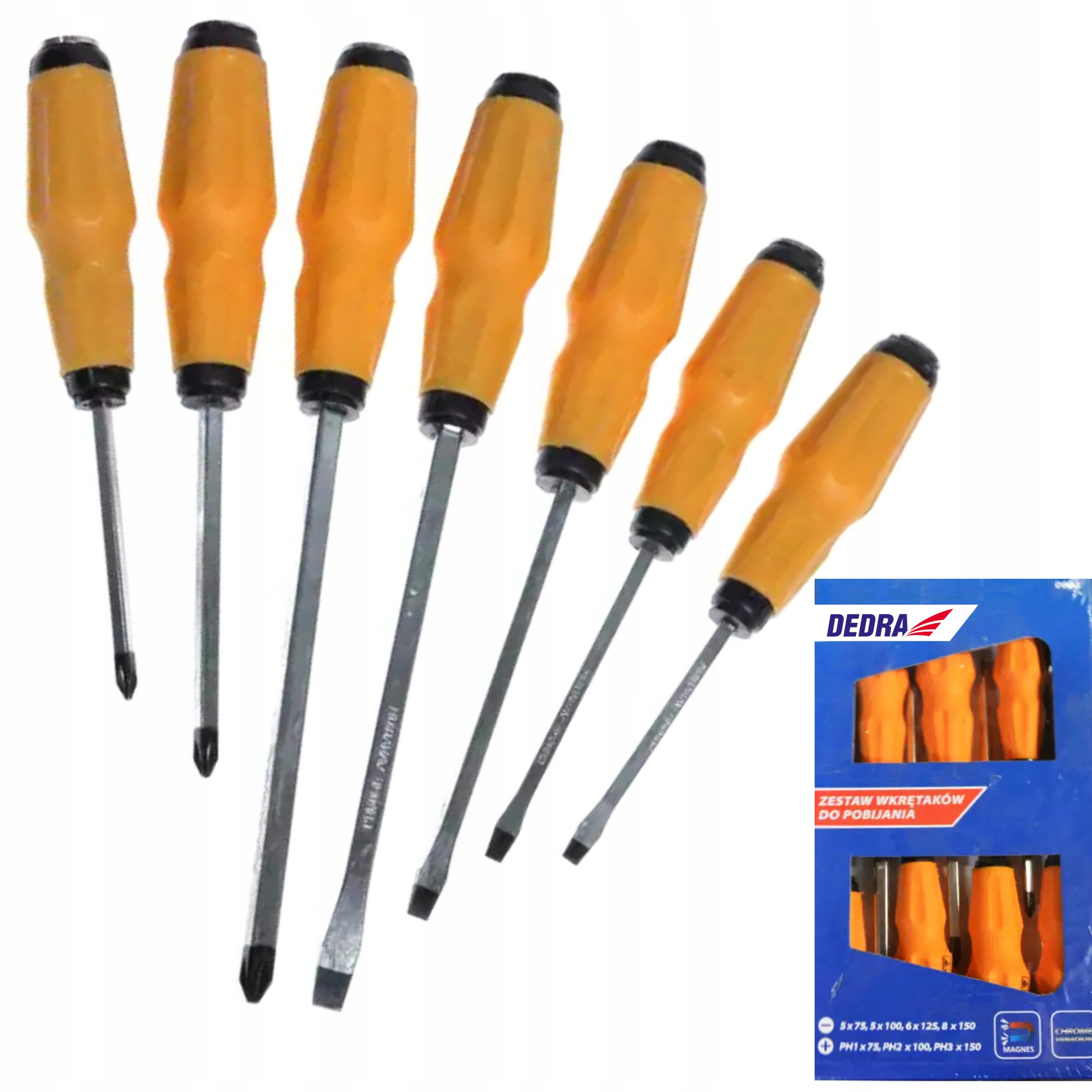 

Dedra Zestaw Wkrętaków 0603 Crv Do Pobijania, 7SZT