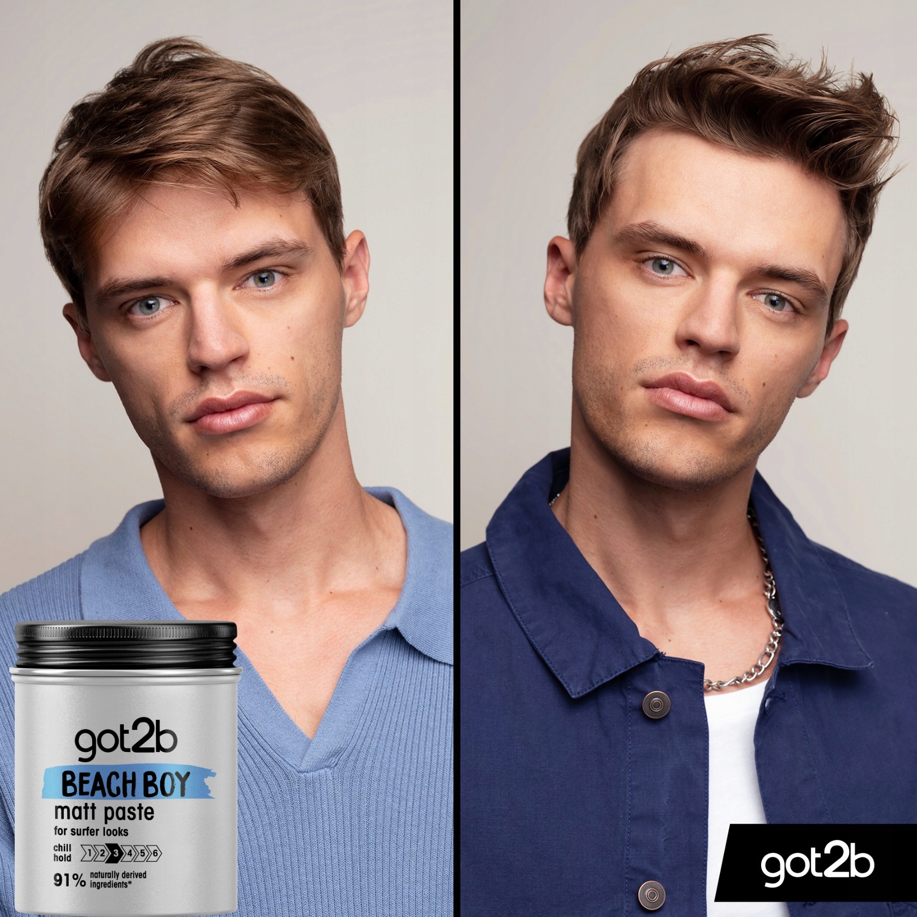 3X PASTA DO WŁOSÓW MATUJĄCA MODELUJĄCA 100ML GOT2B Poziom utrwalenia mocny