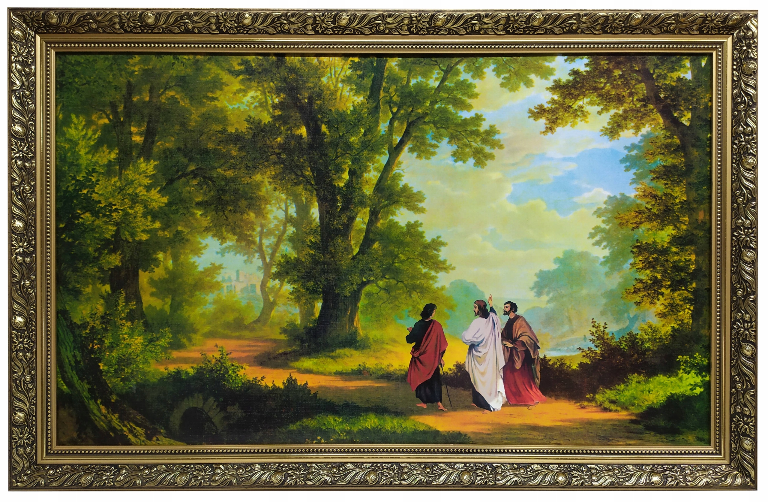 

Obraz W Złotej Ramie 70X110 Jezusa Drodze Do Emaus