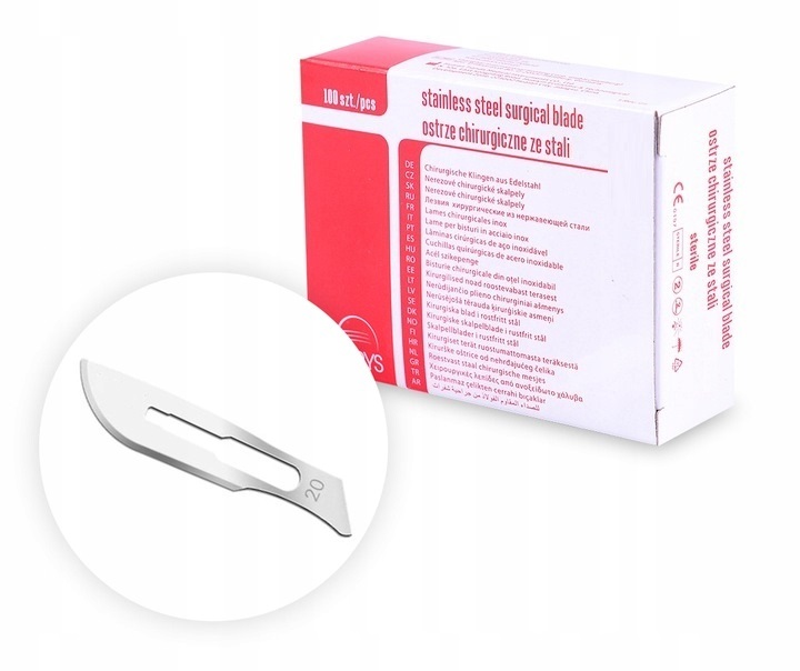 

Ostrza Chirurgiczne nożyki Skalpel 100 szt- nr 20