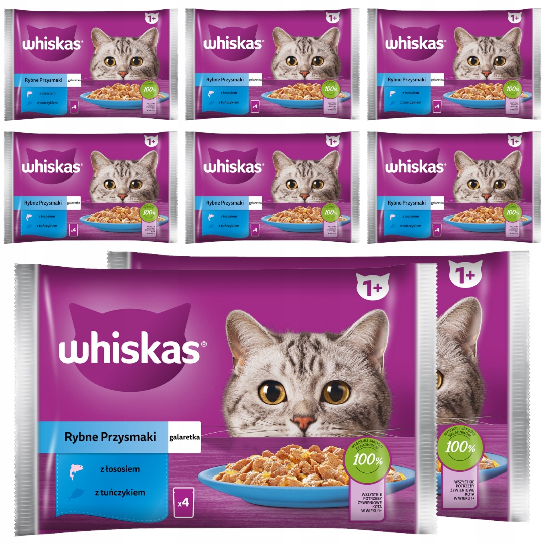 Levně Whiskas Adult Rybí Příchutě Krmivo V Želé 32x85 g