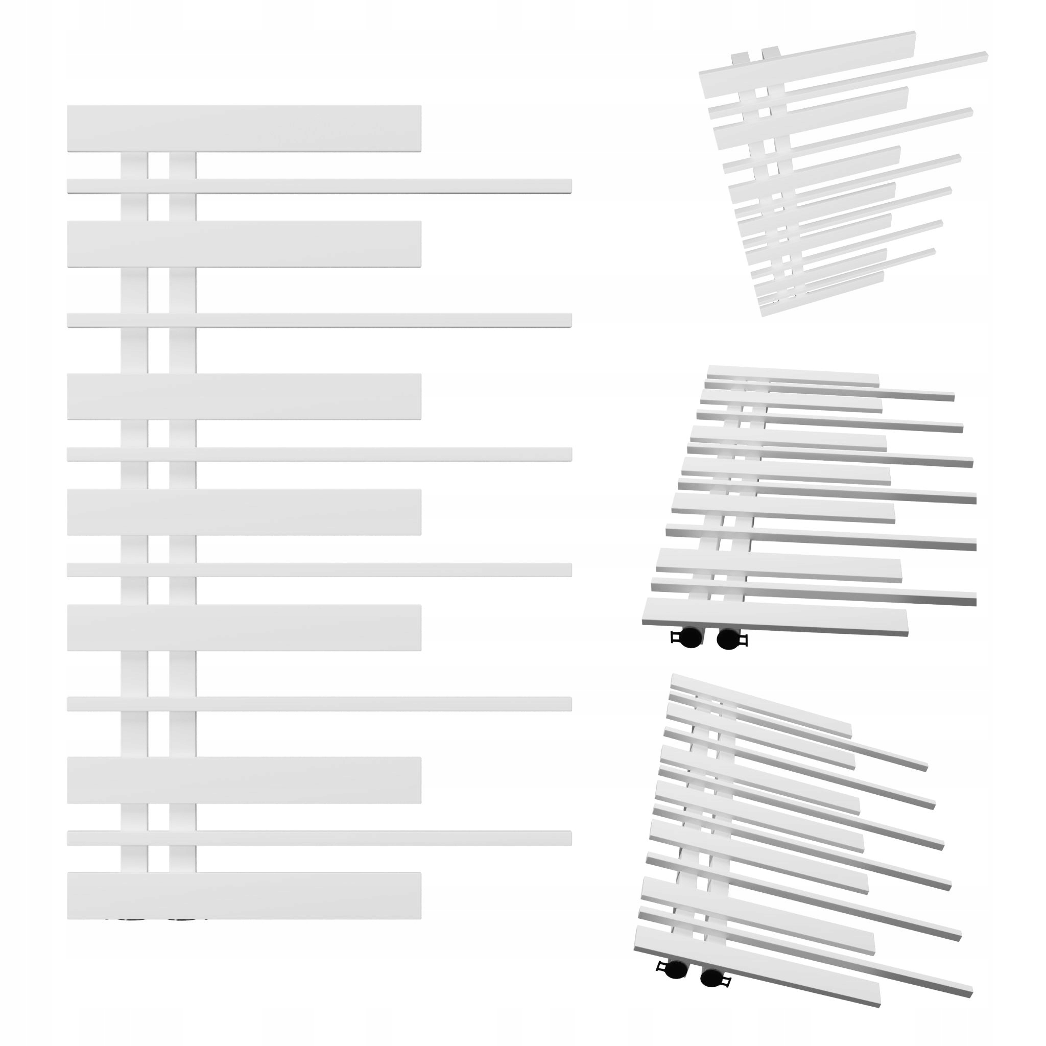 Koupelnový radiátor Pianino 870x570 Bílý Mat Hladký Levý