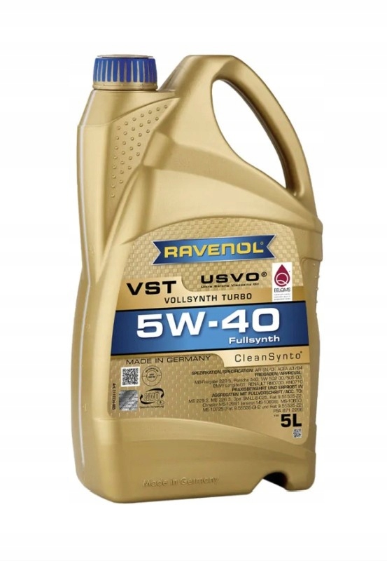 Olej Ravenol 5V40 5 L Turbo Vst Usvo Sn/cf A3/B4 229.5 A40
