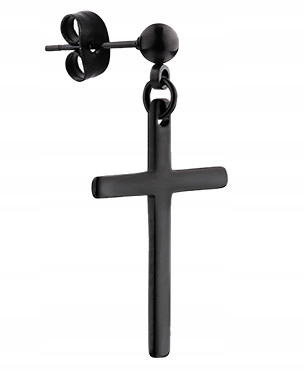 

Kolczyki Męski Czarny Krzyżyk Stal Chirurgiczna