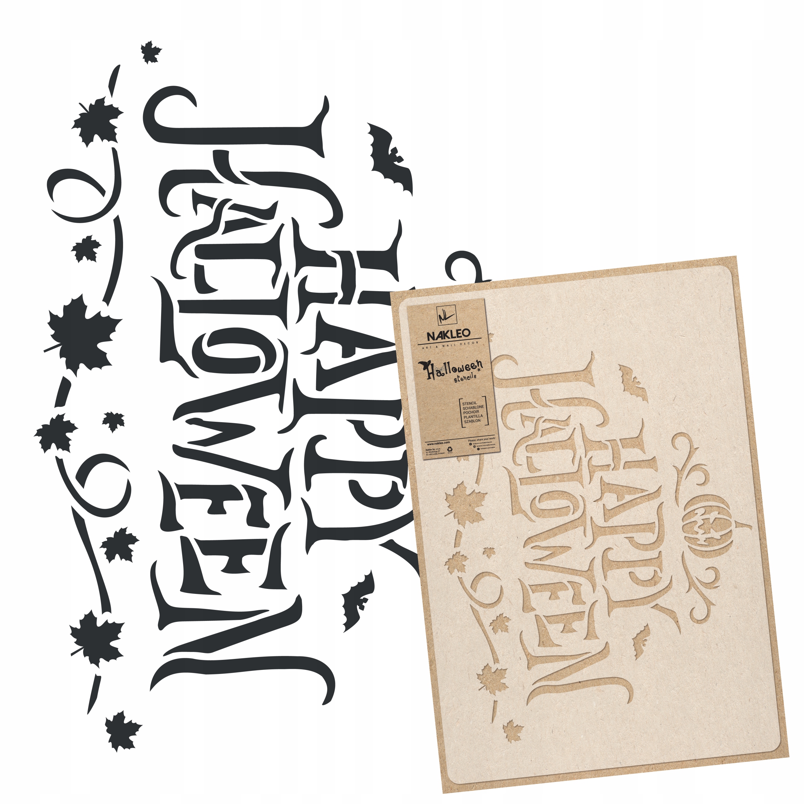 Malířská šablona Halloween 59x95 cm Opakovaně Použitelný Nápis Halloweenový Dekor
