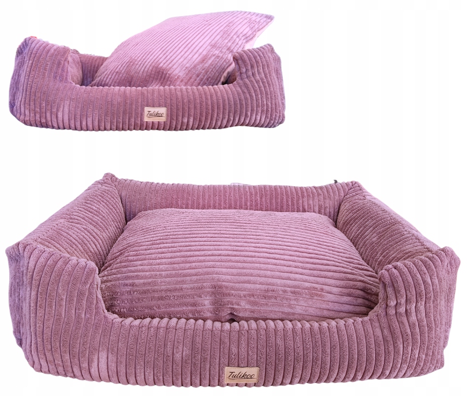 Legowisko Kanapa dla Psa M Miękkie z wyjmowaną poduszką 60x45cm Brudny Róż