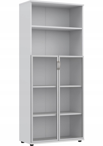 REGAŁ BIUROWY Z WITRYNĄ ZAMYKANY PRZESZKLONY PÓŁKI