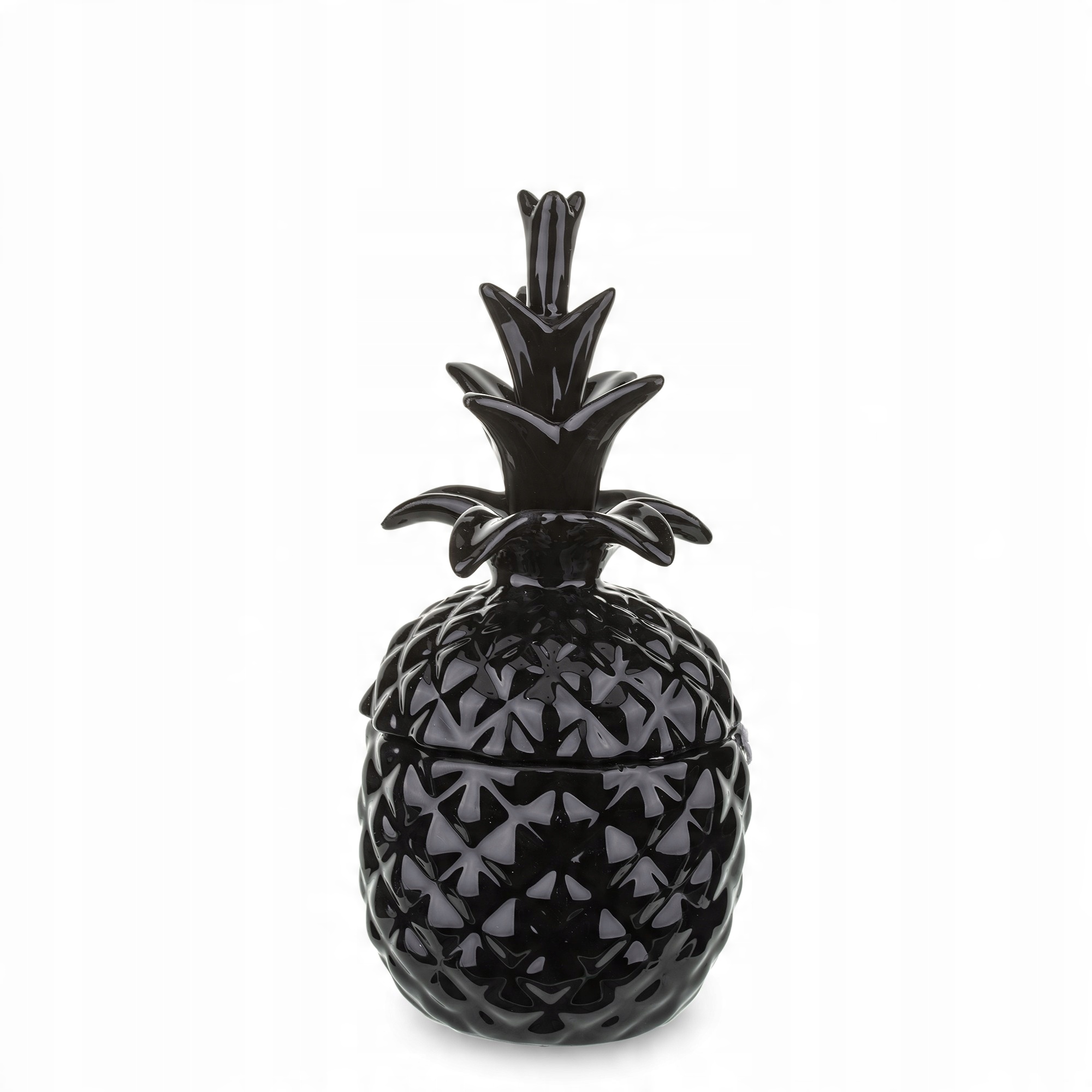 

Szklany pojemnik ananas czarny błyczący ceramiczny