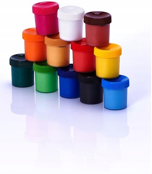 Farby plakatowe szkolne 12 kolorów 20 ml - Astrino Kolor Wielokolorowy