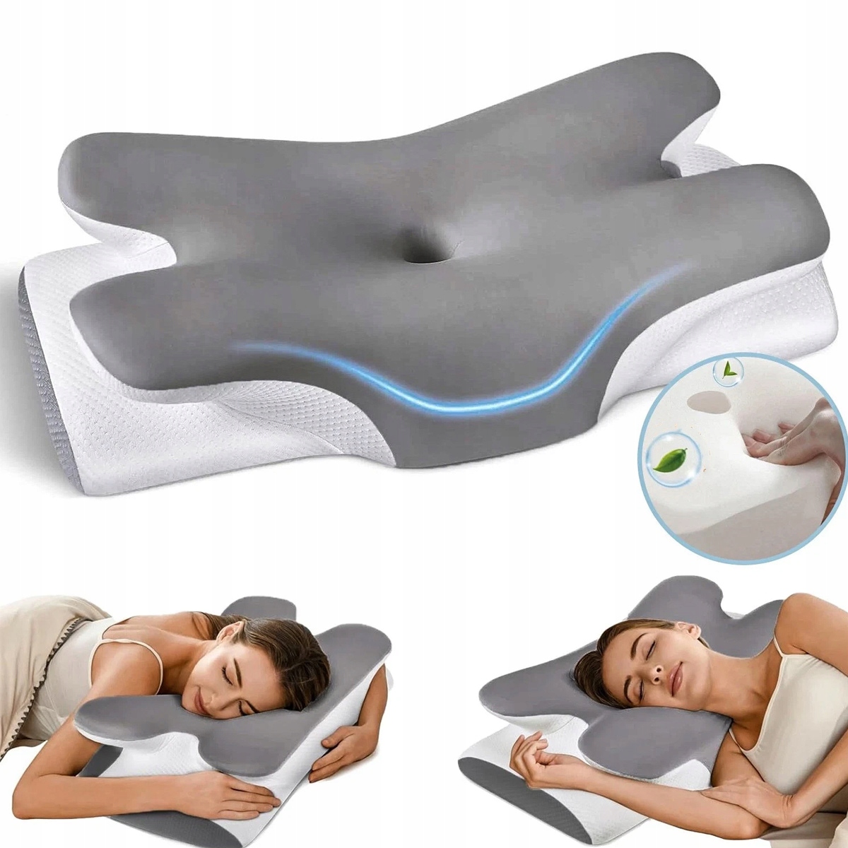 Poduszka Ortopedyczna Z Pianki Memory Ergonomiczna Na Boku I Brzuchu