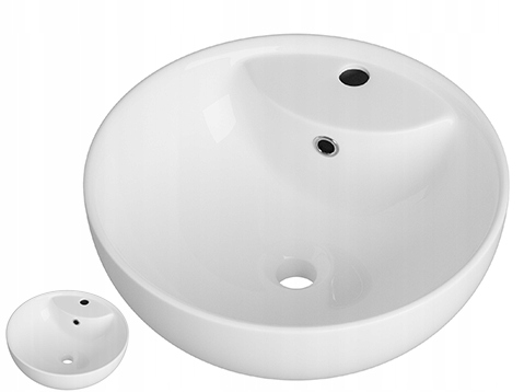 Keramická Umývadlová Doska Java Okrúhla Biela Kúpeľňová S Prepadom