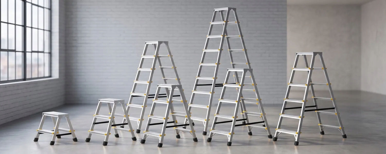 Drabina aluminiowa domowa dwustronna składana HIGHER 2x6 stopni taboret podnóżek schodek — 23