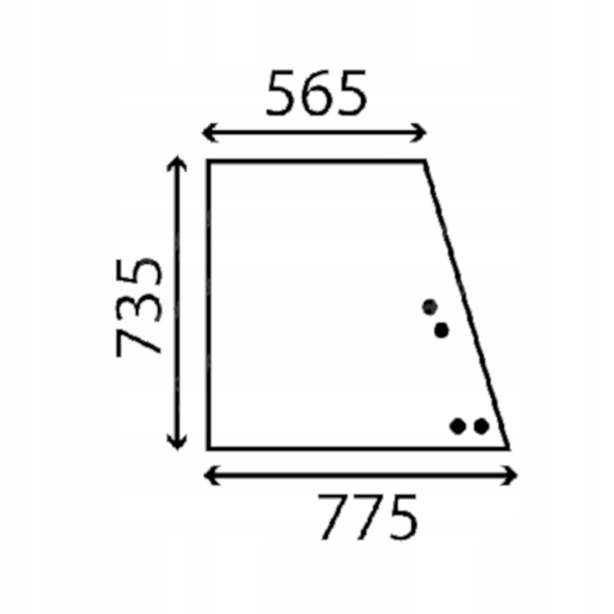 čelní sklo pro traktor Fendt boční 281500351030