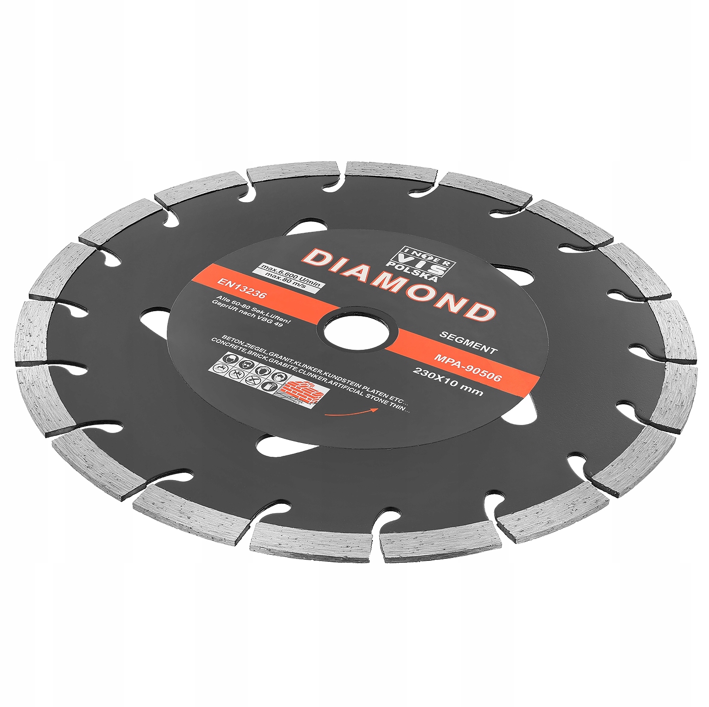 TARCZA DIAMENTOWA SEGMENT BETONU KOSTKI 230x22 mm Kod producenta 215648964651