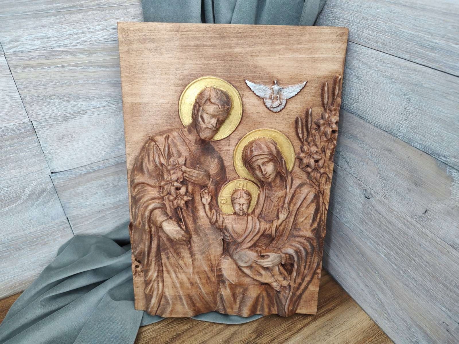 Ikona Svatá rodina III dárek svatba obraz 50 cm