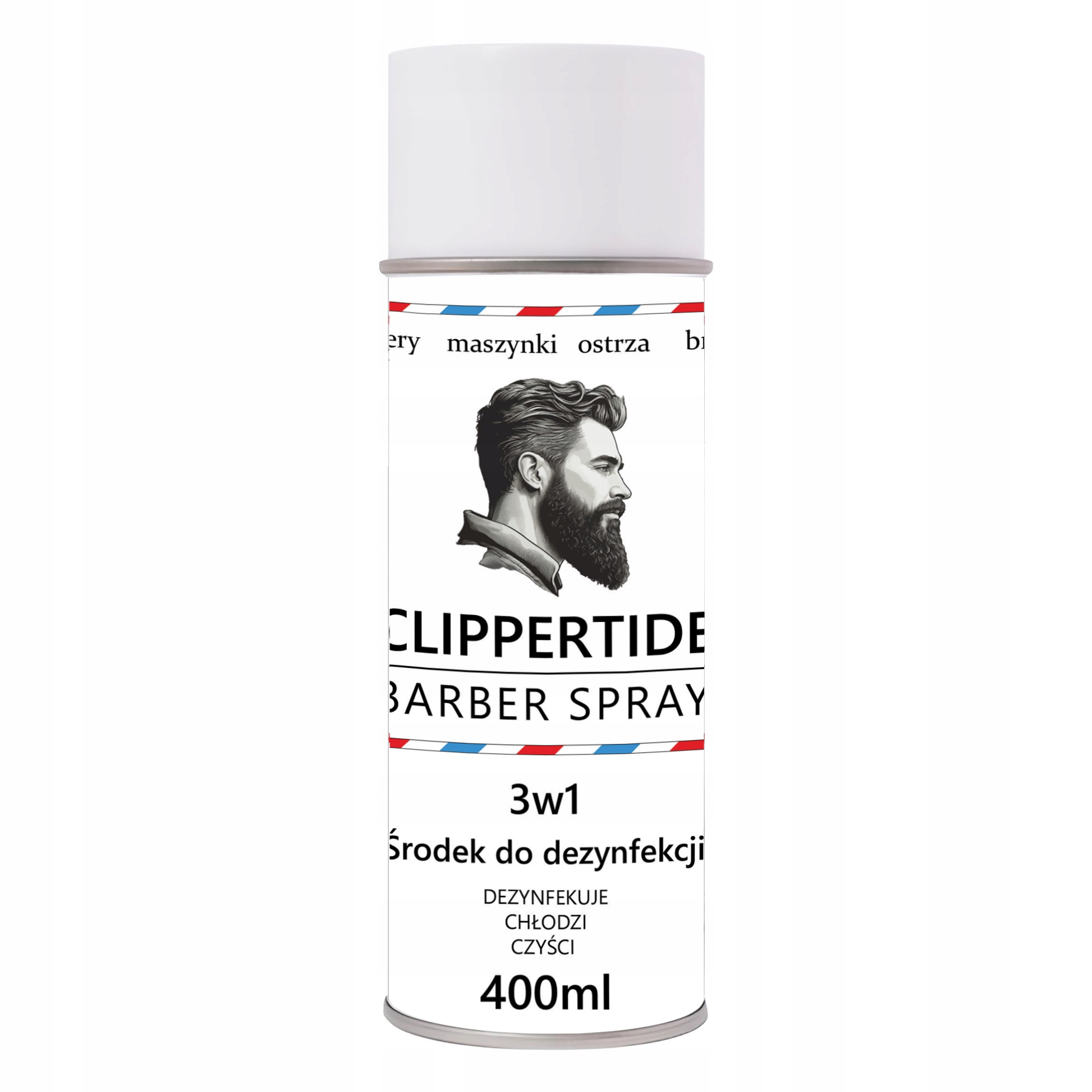 Clippertide 3w1 Barber Spray czyści i dezynfekuje maszynki do włosów 400 ml