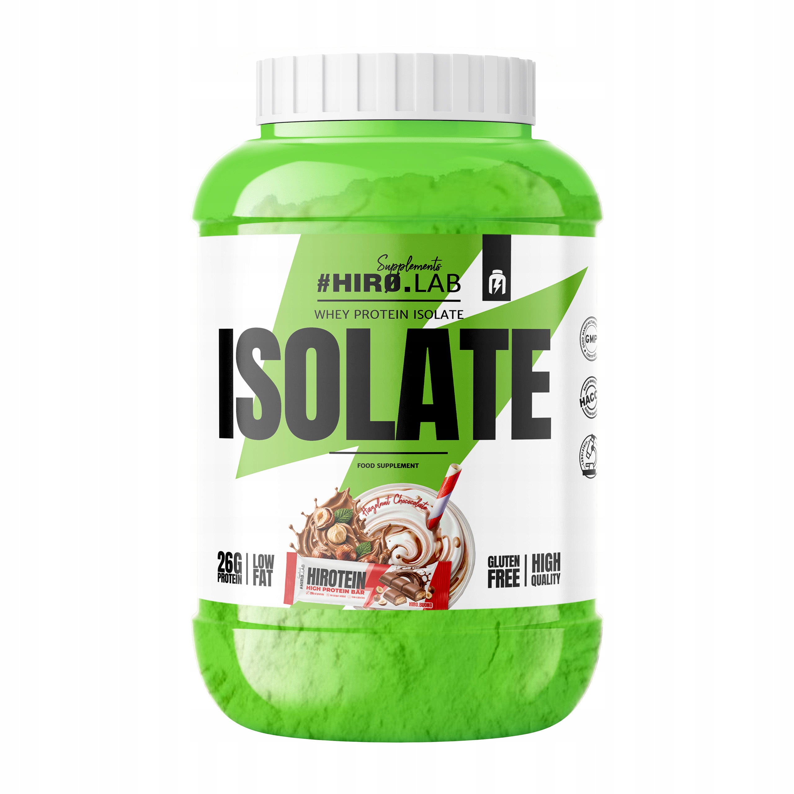 Proteinový Izolát Wpi Hiro.lab 1800 g Čokoládovo-oříškový bez cukru