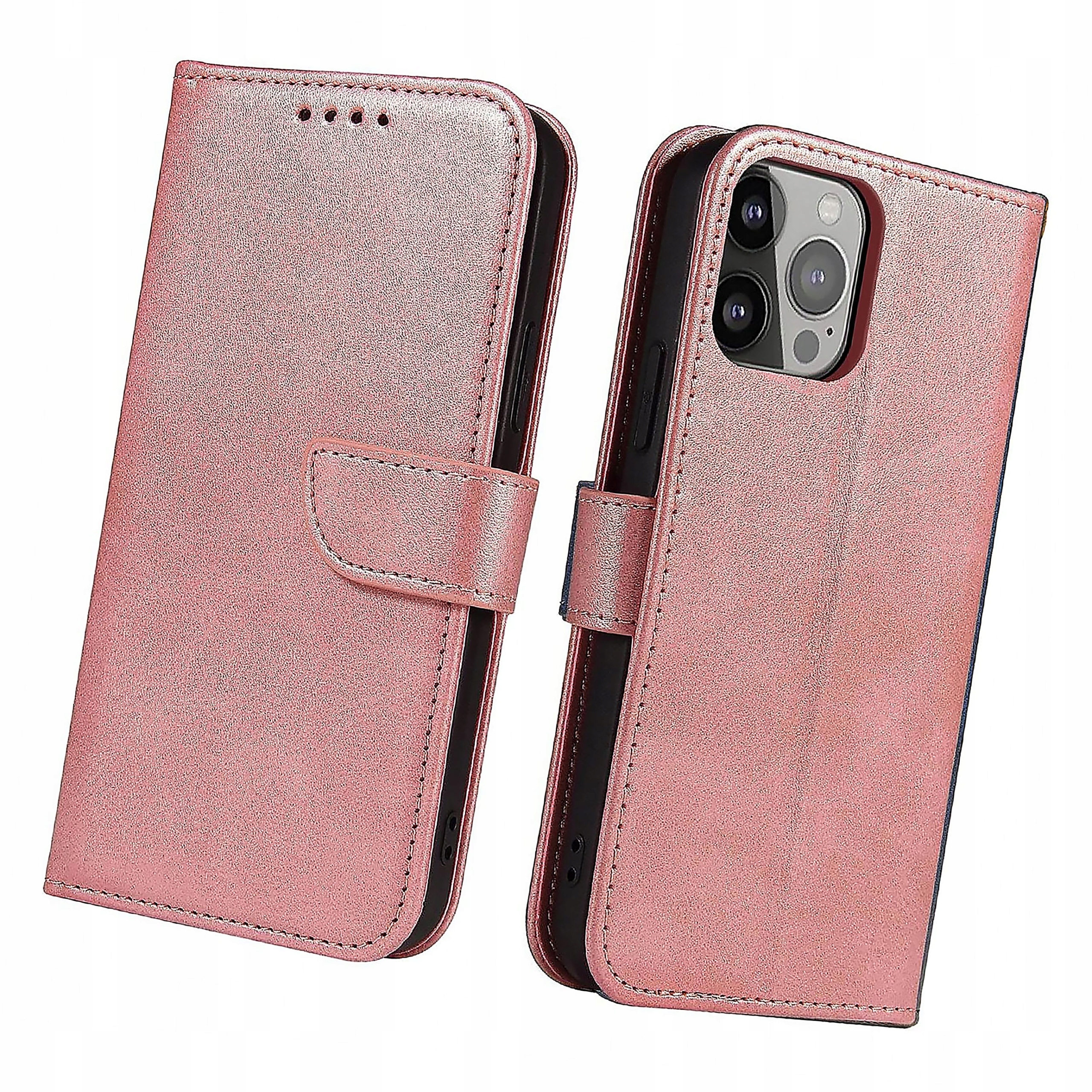 Etui portfel z klapką podstawką do iPhone 15 Plus Magnet Case różowe
