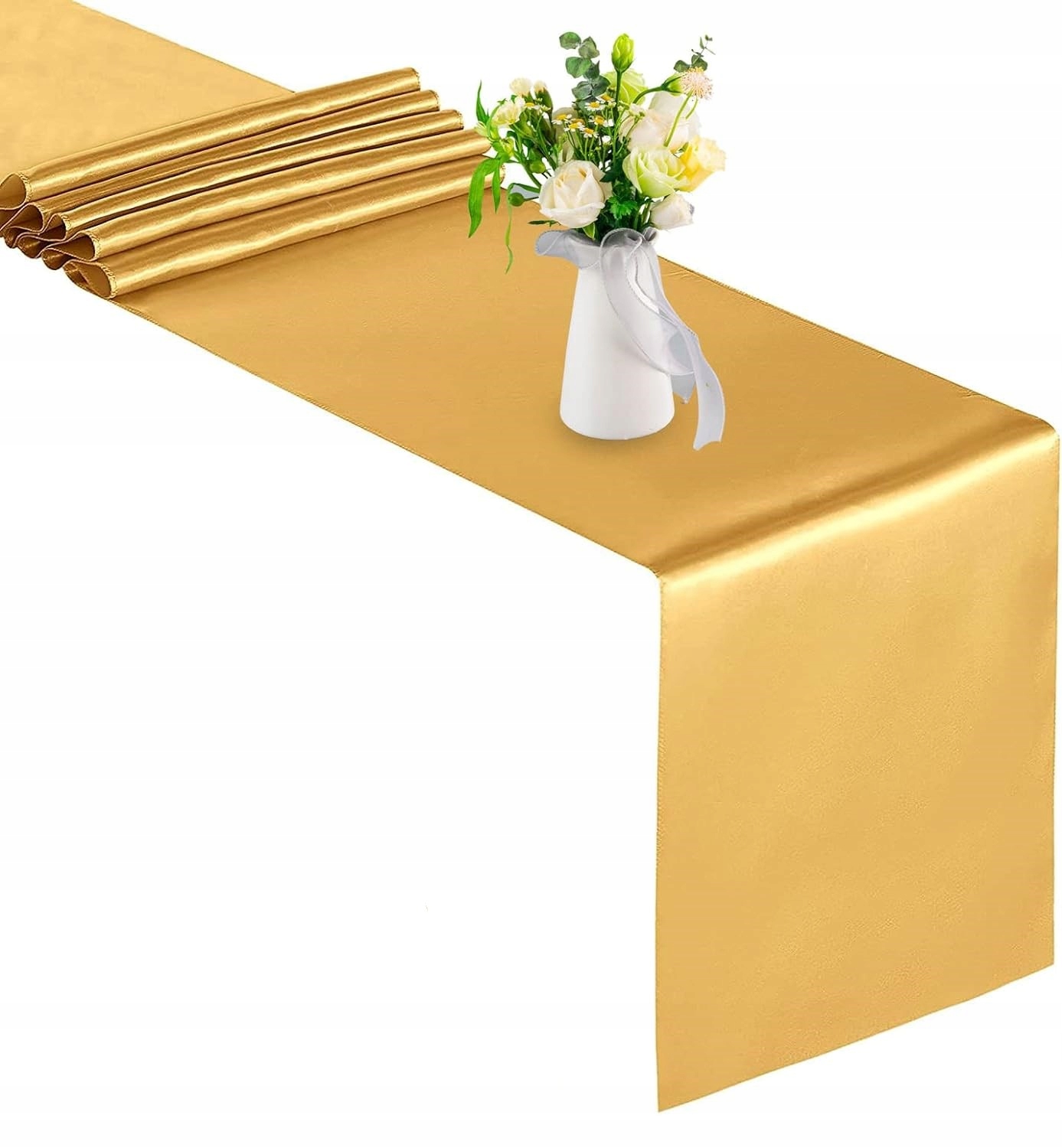 Bieżnik Satynowy Gładki ZŁOTY Komunia 36cm x 9m satyna rolka Gold
