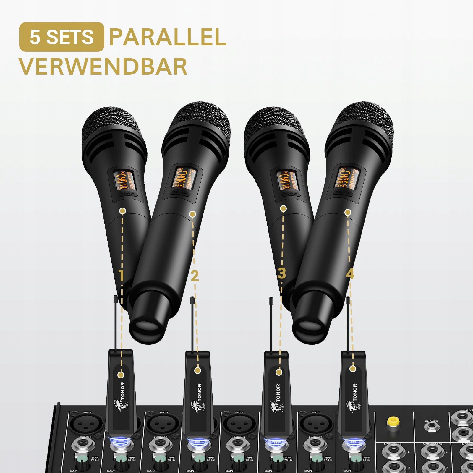 TONOR Mikrofon Bezprzewodowy Dynamiczny Do Karaoke i Konferencji — miniatura 7