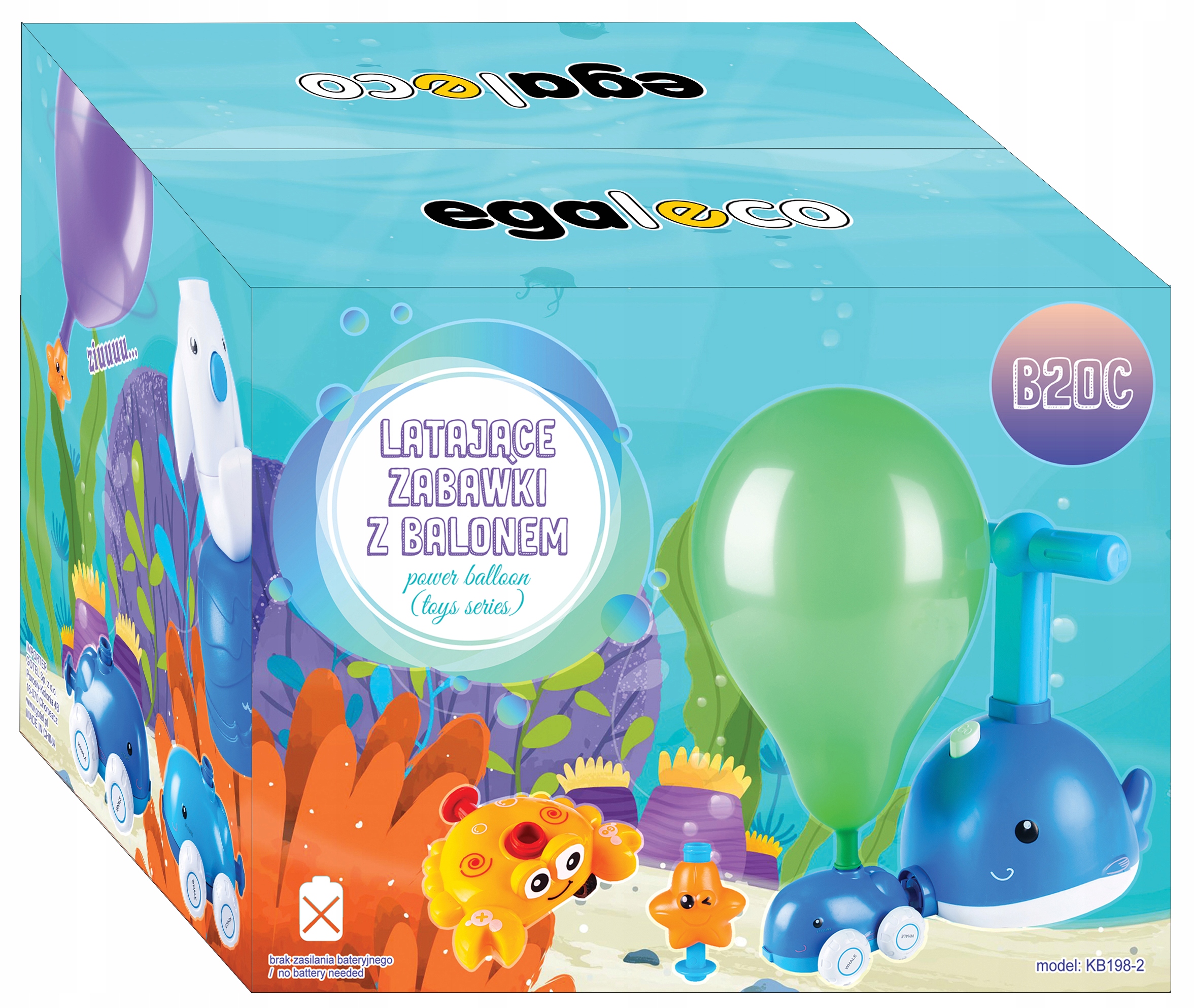 WYRZUTNIA SAMOCHODÓW RAKIET NAPĘD BALONOWY INTERAKTYWNA AUTO POMPKA PREZENT Materiał guma plastik