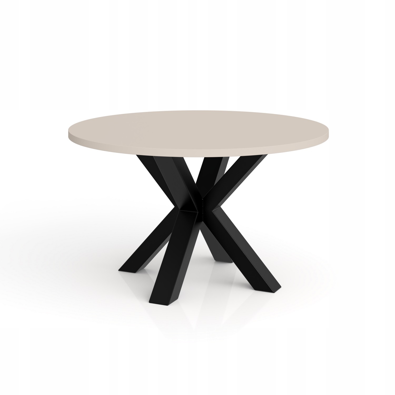 Kulatý konferenční stolek Noe 80 fi 75 cm, kašmírová deska černé nohy