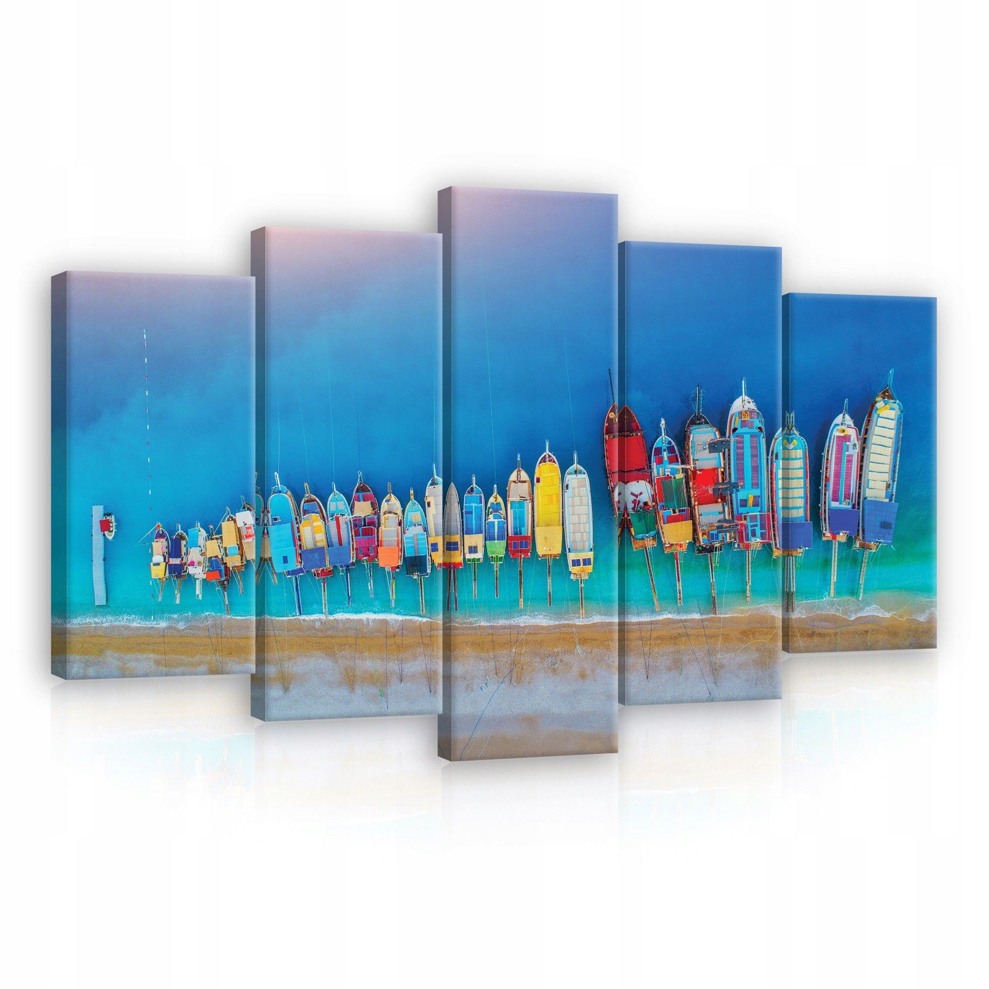 Obraz 100x60 modulární triptych bez rámu lodě moře léto panorama