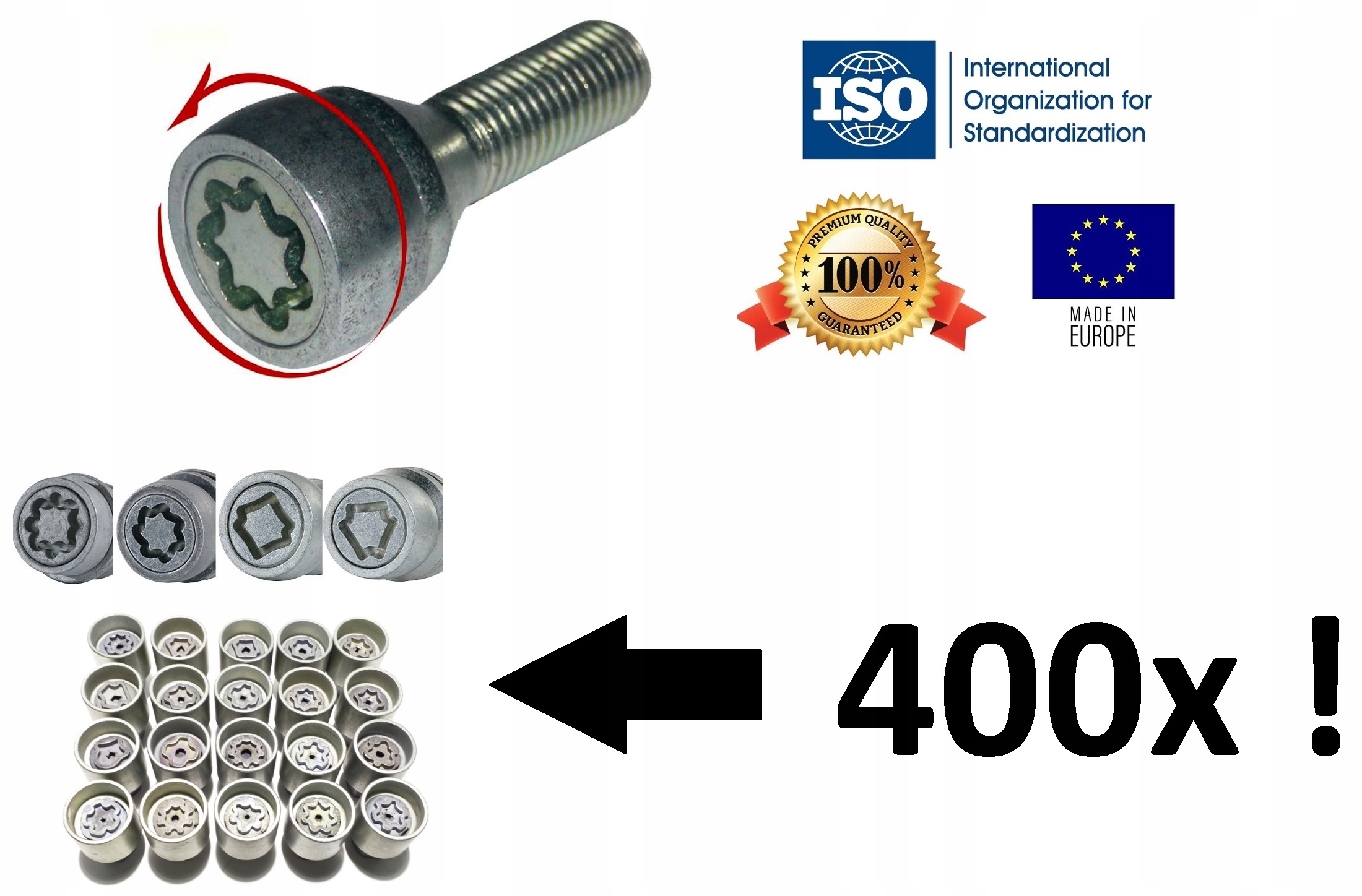 ŚRUBY ZABEZPIECZAJĄCE KÓŁ M14x1,5x48 Kula Premium+ Producent Evolution