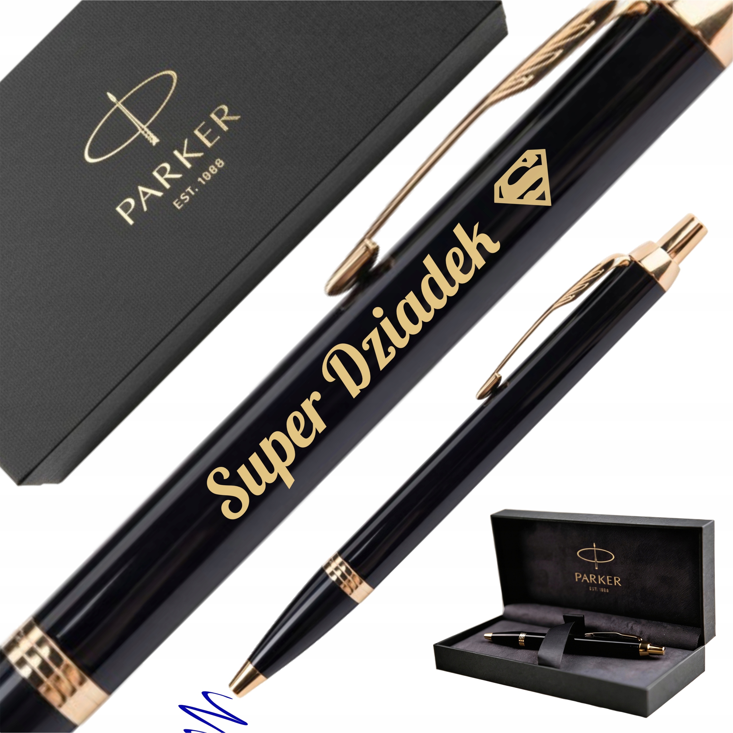 Den dědečka Dárek Propiska skvělý děda Parker s gravírováním Pouzdro